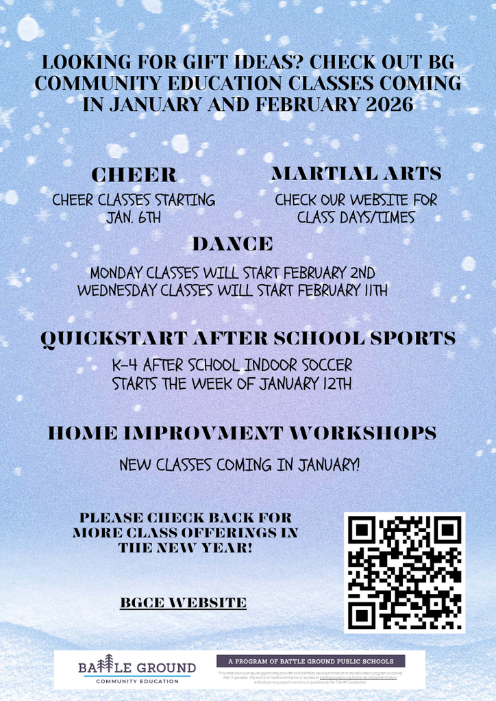 BGCE Winter Classes