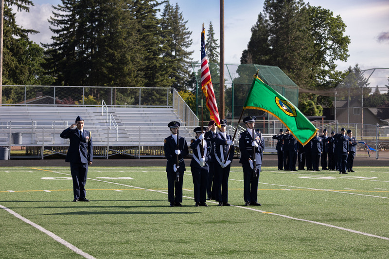 The color guard at the pass in review