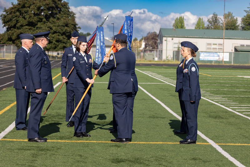 The changing of the guard at the pass in review