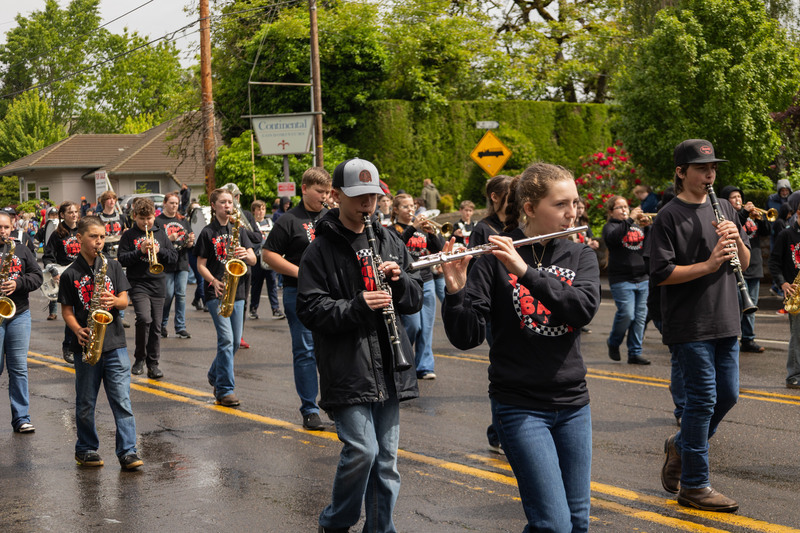 Amboy Middle School students march in the Hazel Dell Parade of Bands