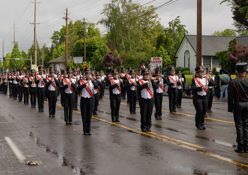 BGHS students march in the Hazel Dell Parade of Bands