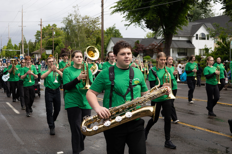 Prairie High School students march in the Hazel Dell Parade of Bands