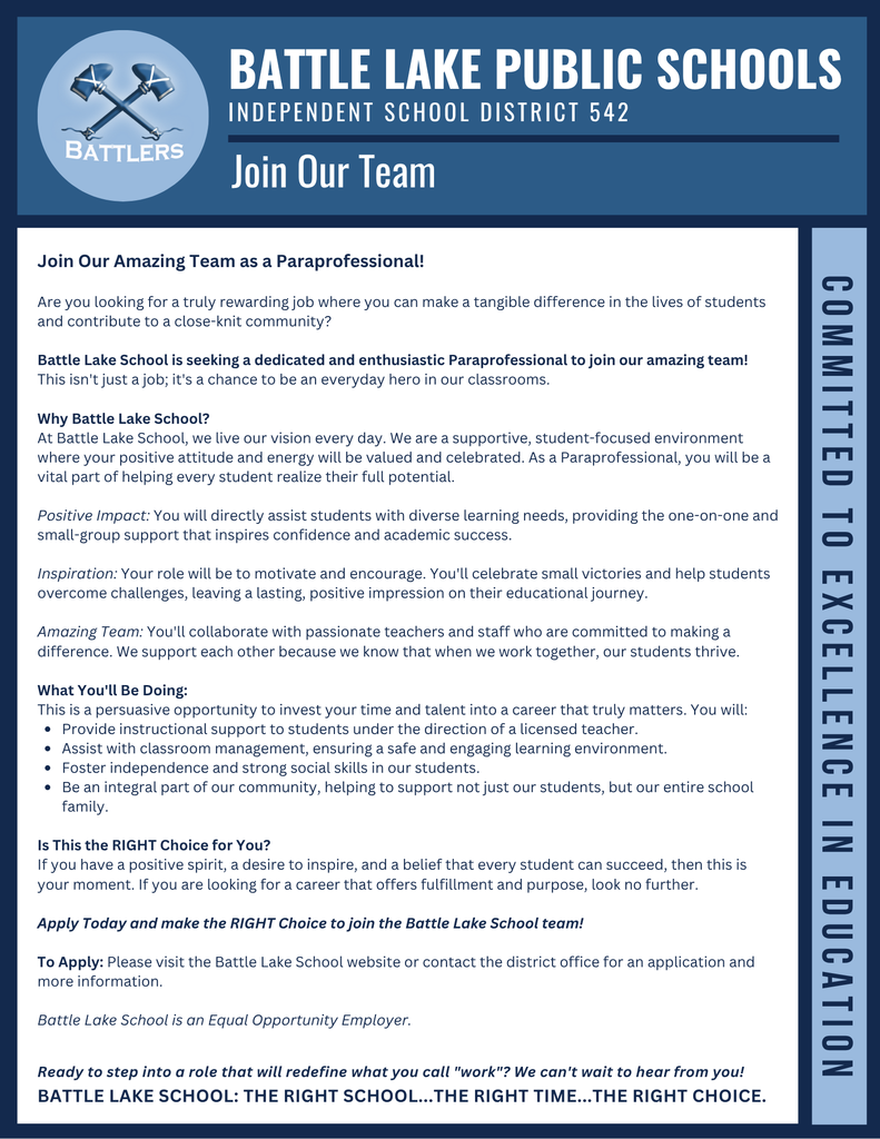 Help Wanted - Paraprofessional