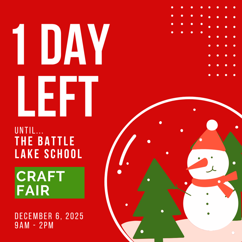 Craft Fair Reminder - 1 Day