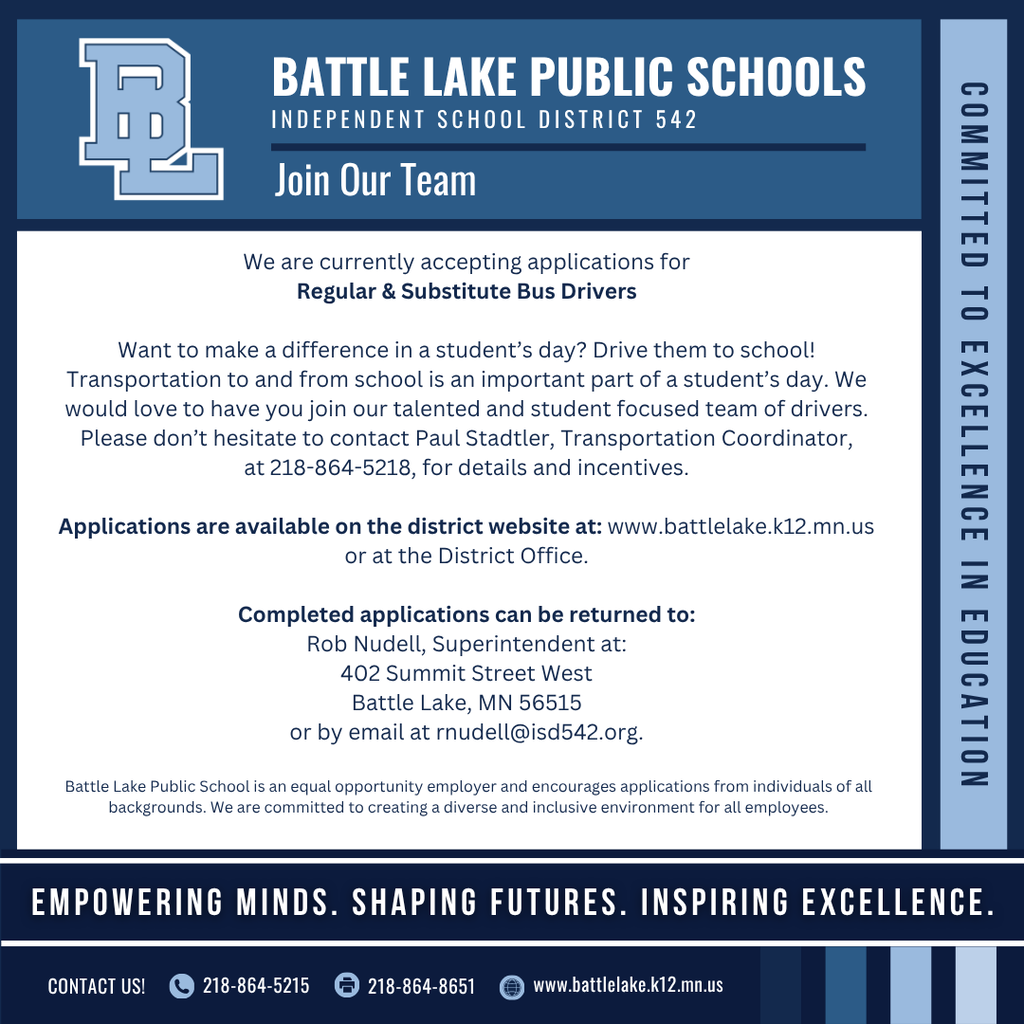 Employment Opportunty - Bus Drivers 26-27