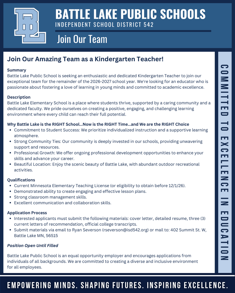 Kindergarten Teacher 2026-27