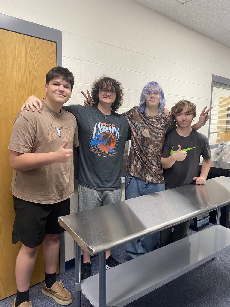 Career and Technical Education in action! Our CTE students recently put their hands-on skills to work assembling a new table for the Library Media Center. Projects like this build practical experience, teamwork, and school pride. #bauxiteminers #bxhslibrary 