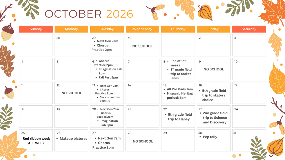 October calendar