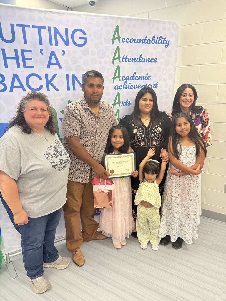 Luna and family with Teacher and ELL support with certificate