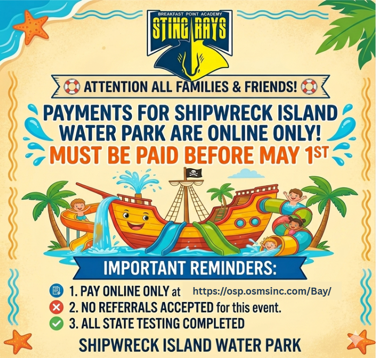 BPA Shipwreck Field Trip Reminder