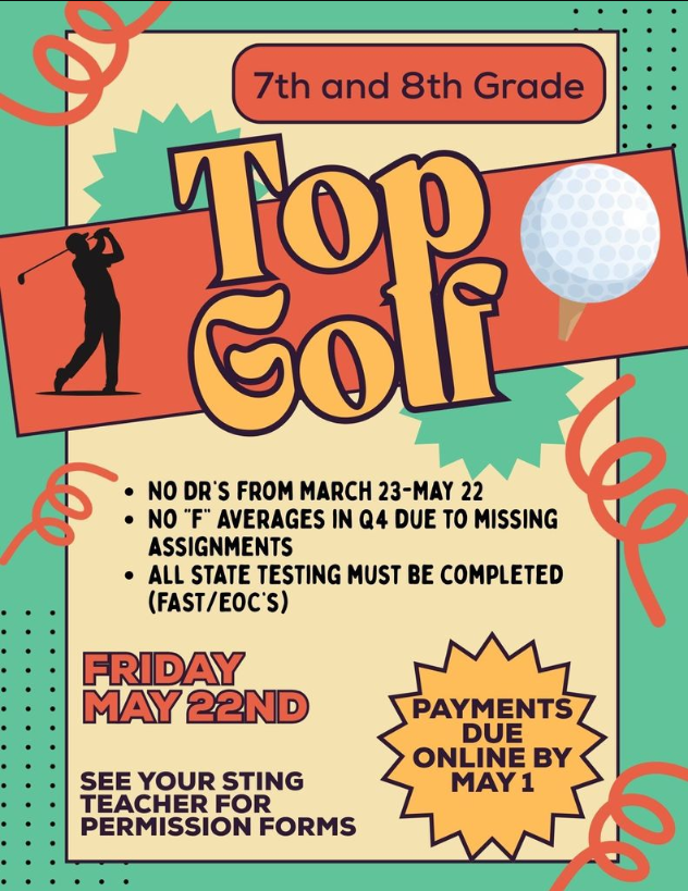 BPA TopGolf Field Trip Reminder