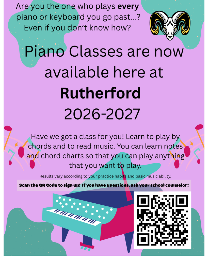 Flyer with QR Code for students who want to sign up for piano classes.