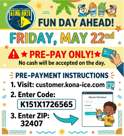 Kona Ice at BPA - How to Pre-pay