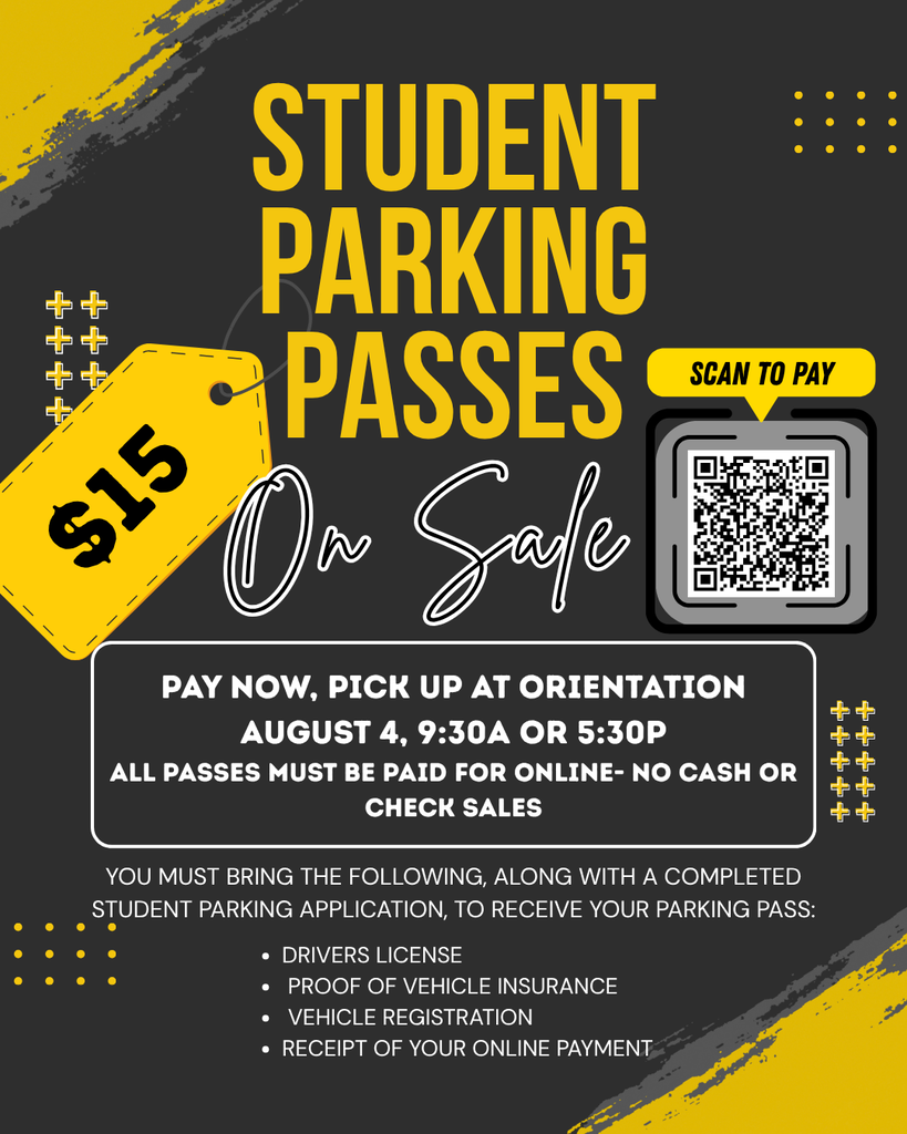 Flyer advertising student parking pass sale for Rutherford- $15