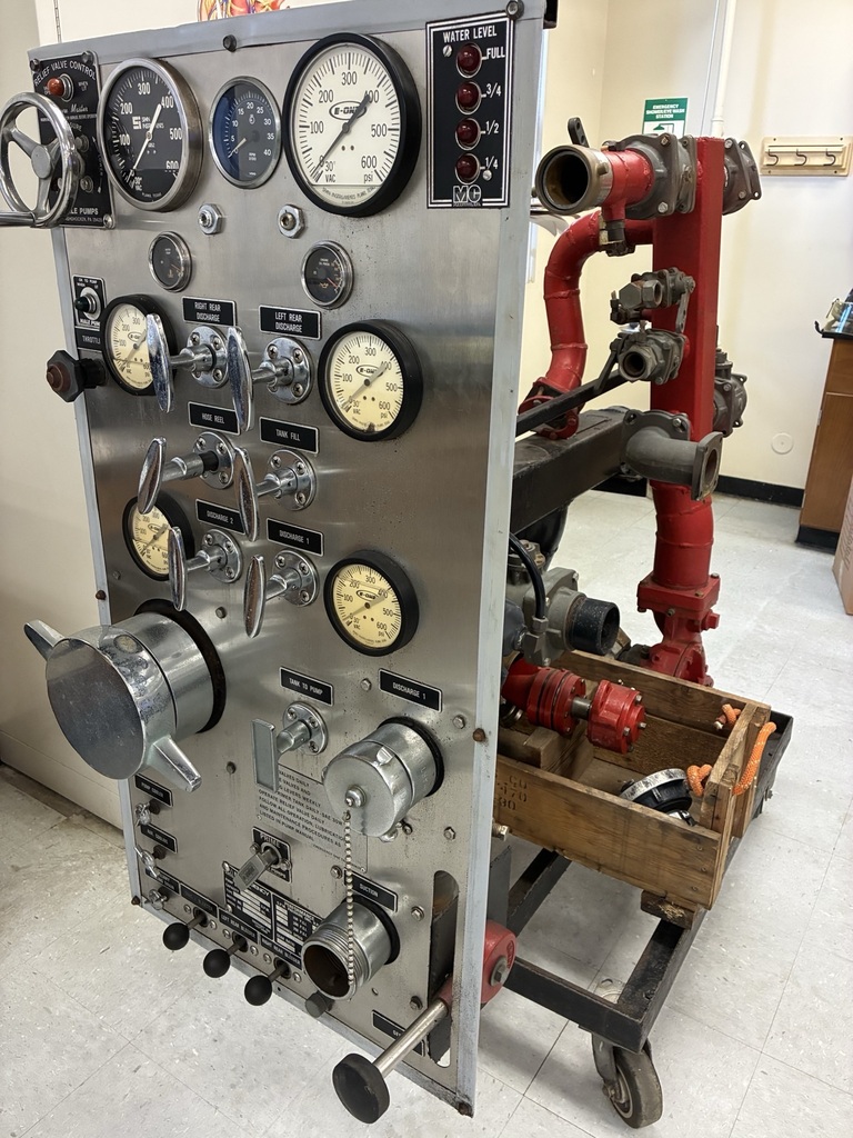 Photo of pump simulator donated to Rutherford's new fire academy