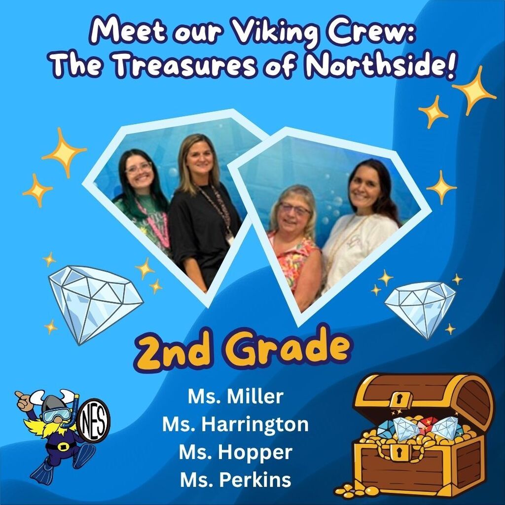 blue background with diamonds and photos of teachers on it