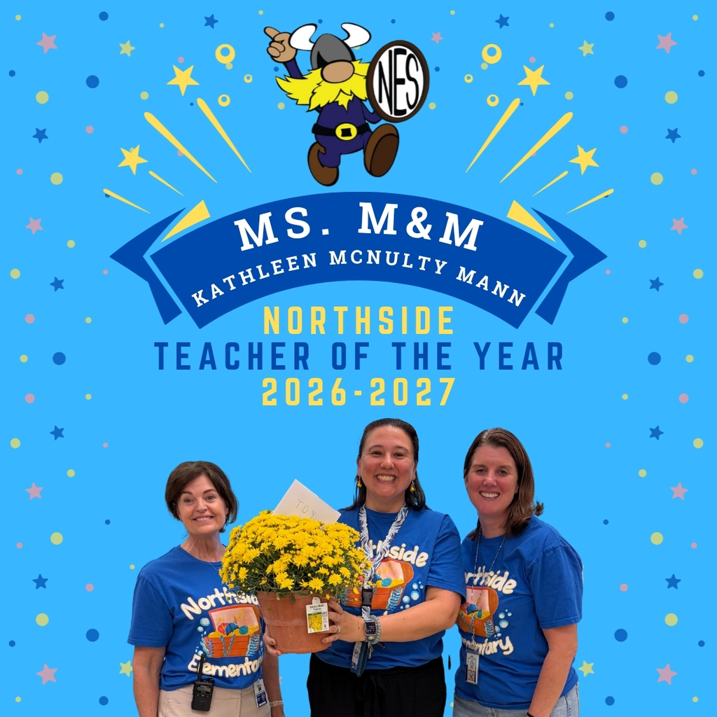 blue background with confetti and photo of admin with candidate and text of post