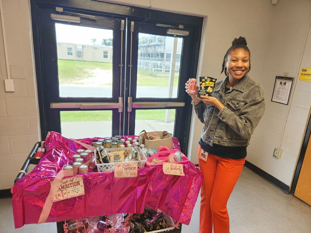 A teacher enjoys a snack