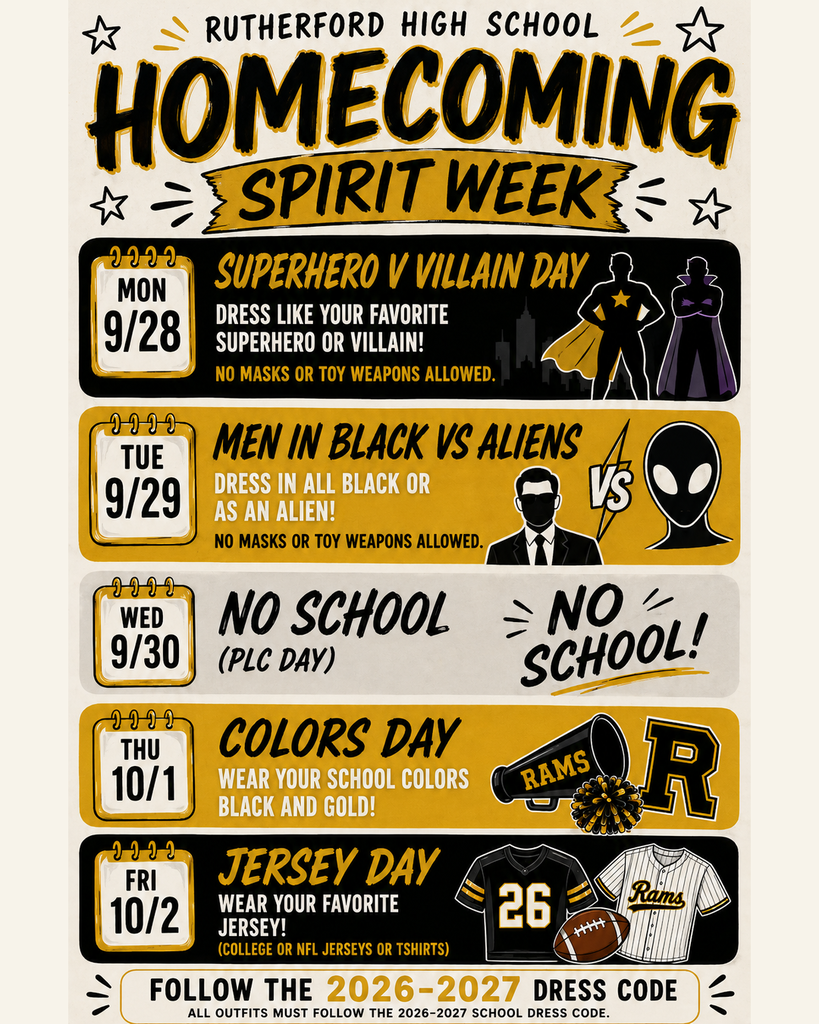 Rutherford Spirit Week Info