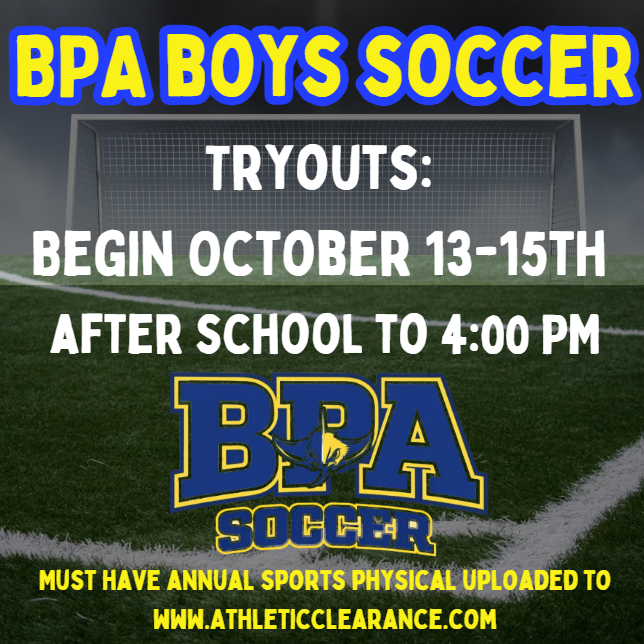 BPA Stingrays Soccer Tryouts