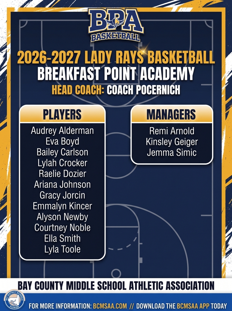 Your 2026-2027 Lady Rays Basketball Roster