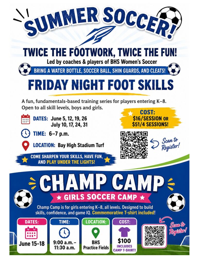 Summer soccer flyer 2026