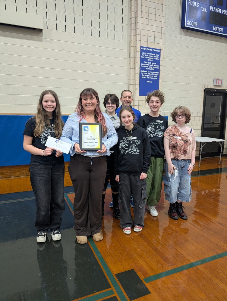 power of the pen first place 7th grade team at regional competition march 2026