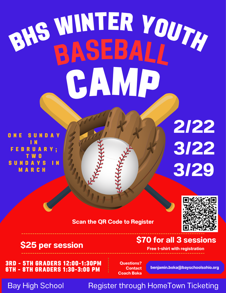 winter baseball camps flyer 2026