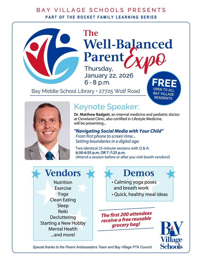 The well-balanced parent expo event flyer