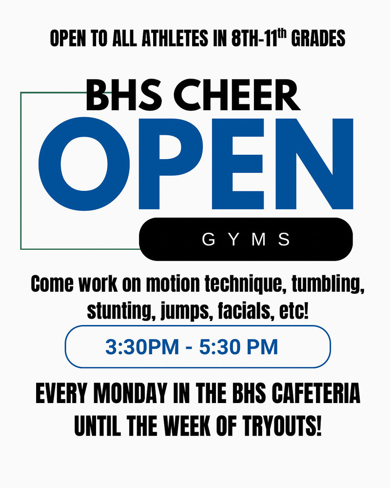 cheer open gym flyer 2026