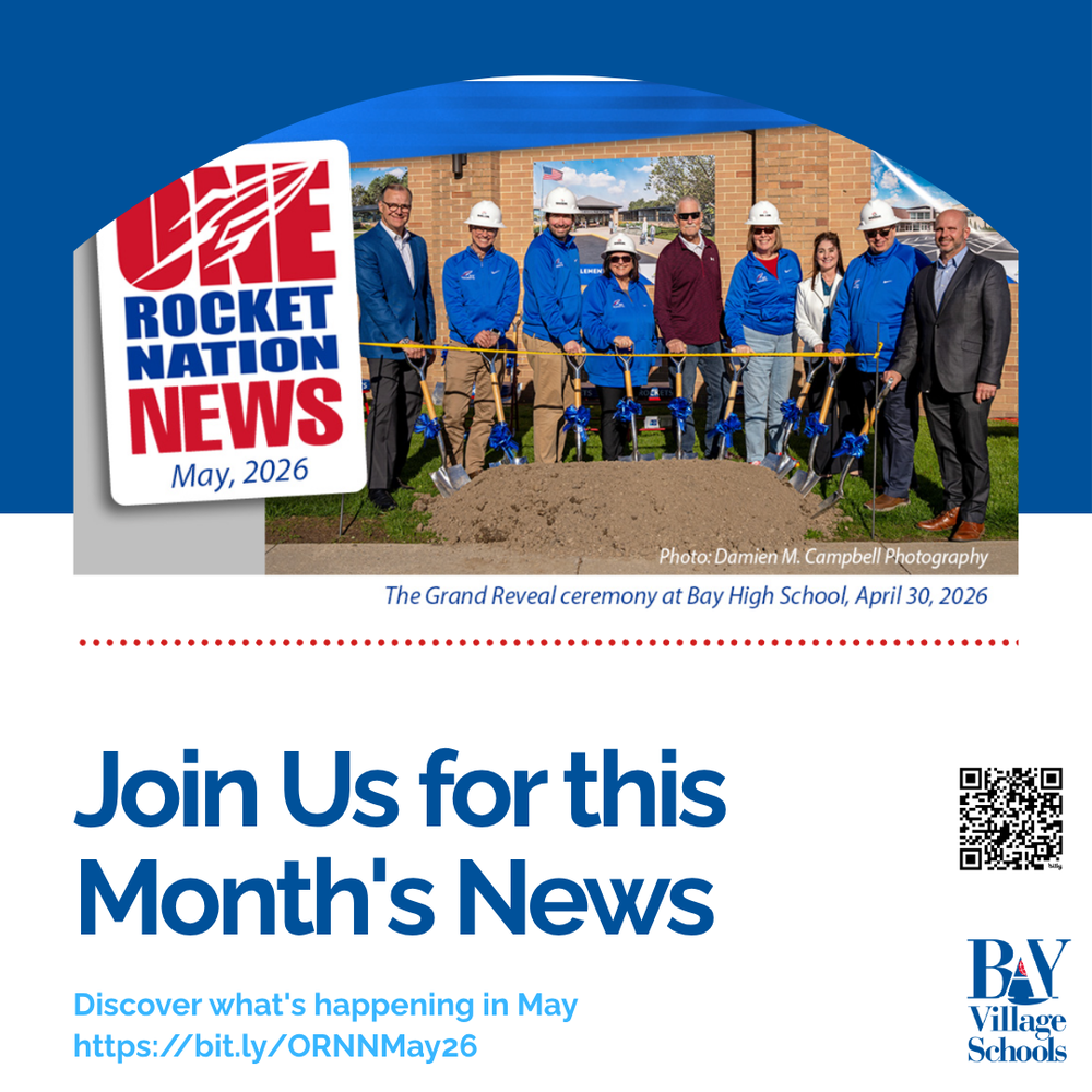 May 2026 ENews header photo with QR code and link. Photo shows Board Members at The Grand Reveal ceremonial groundbreaking event.