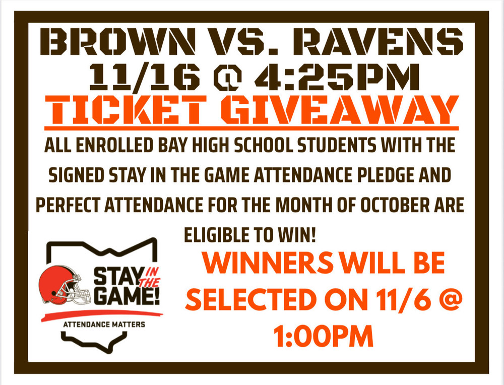 BHS Students Can Win Browns Tickets with Signed Attendance Pledge image
