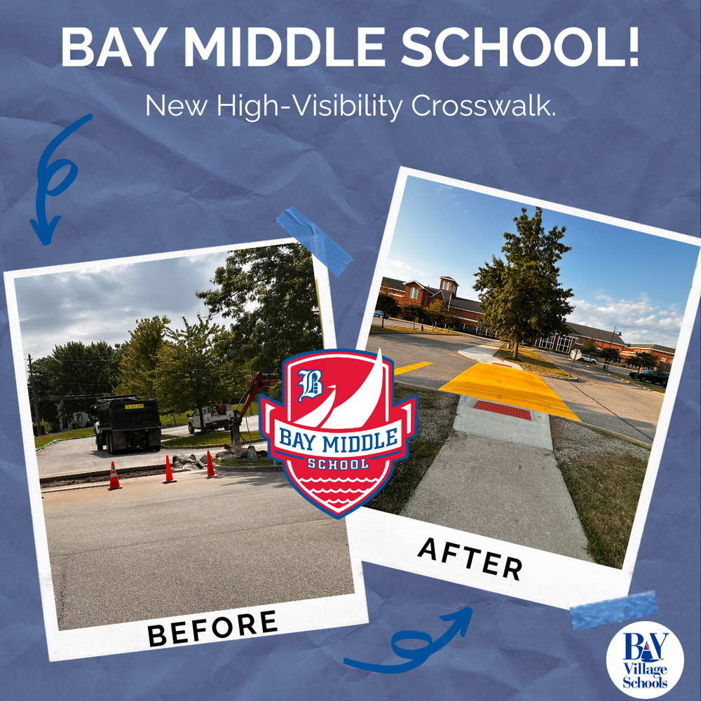 before and after of bay middle school crosswalk