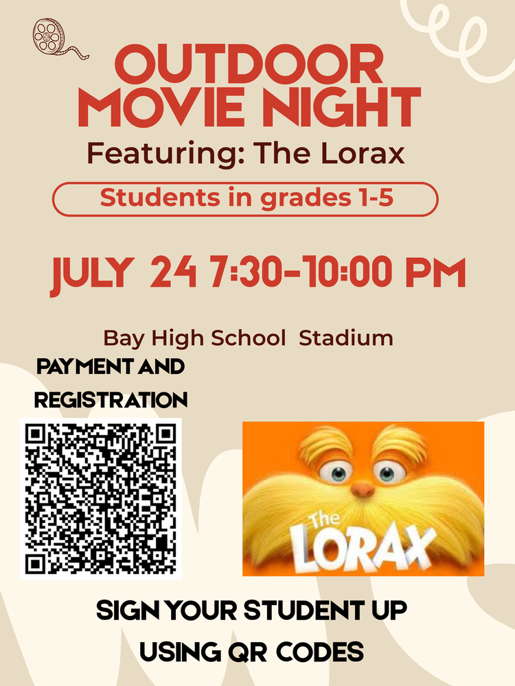 Outdoor Movie Night July 24, 2026 Flyer