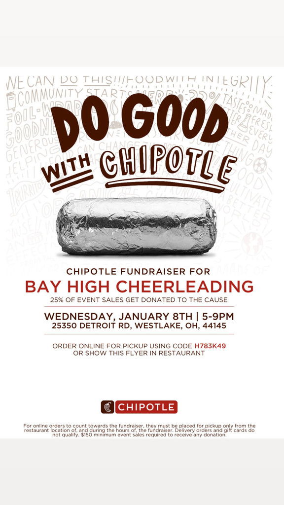 Chipotle Flyer fundraiser for Cheer