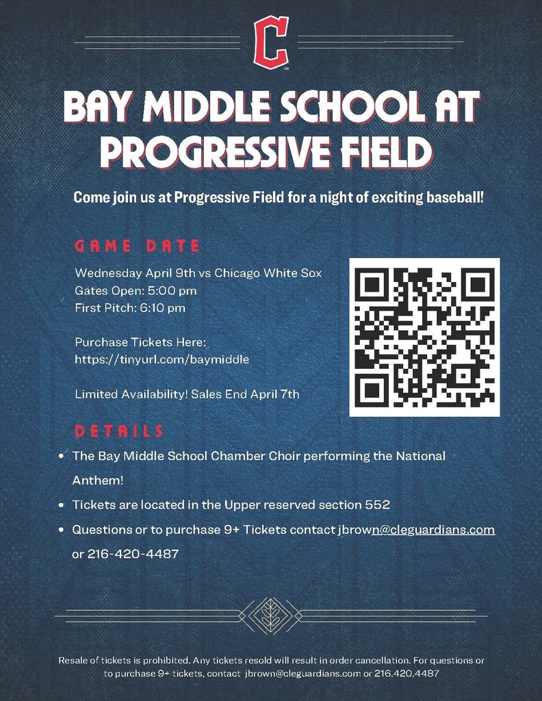 bay middle school at the guardians flyer, april 9, 2025 game