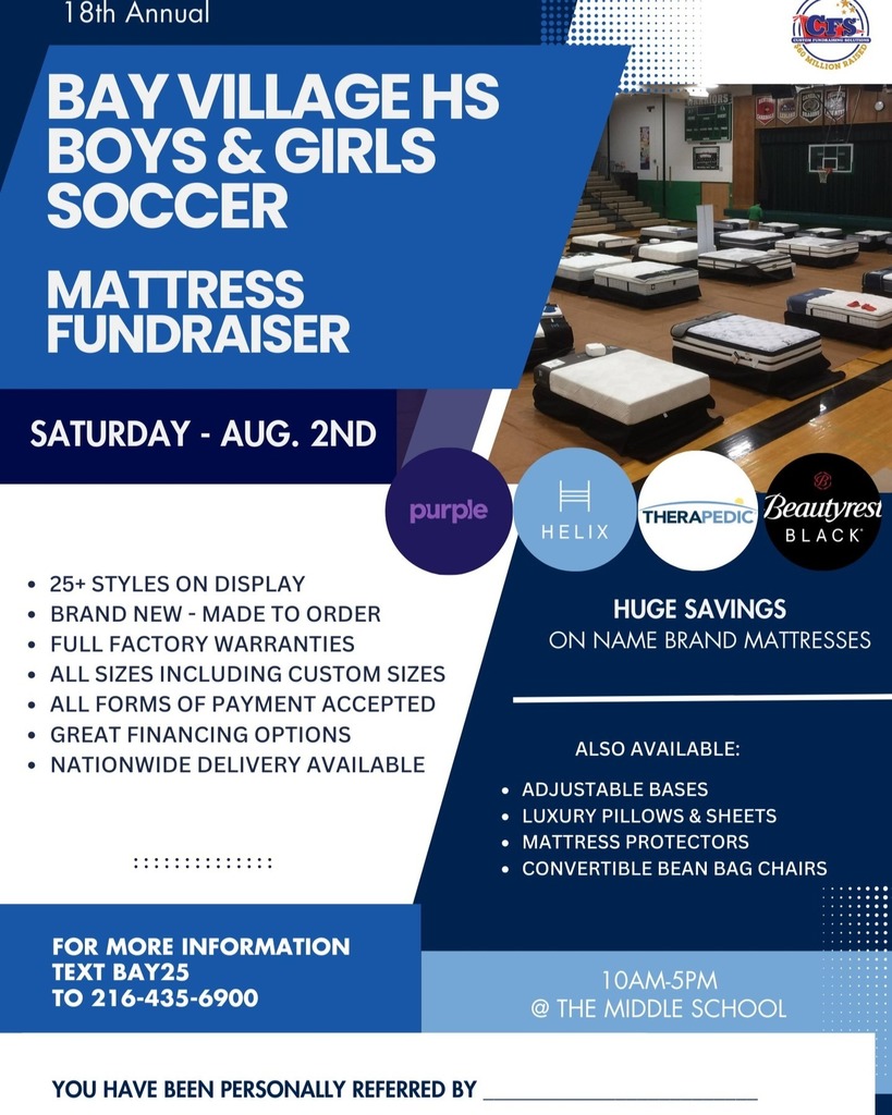 Mattress Sale Fundraiser Flyer for Soccer Teams 2025