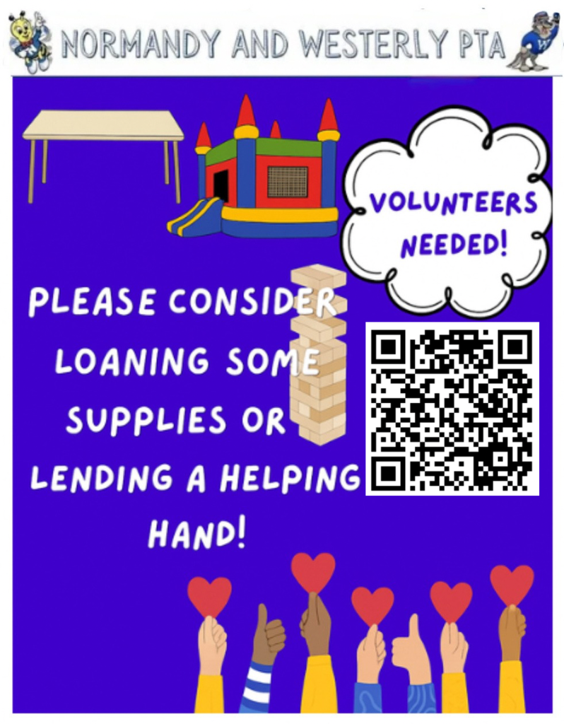 normandy back to school bash volunteer sign up flyer image