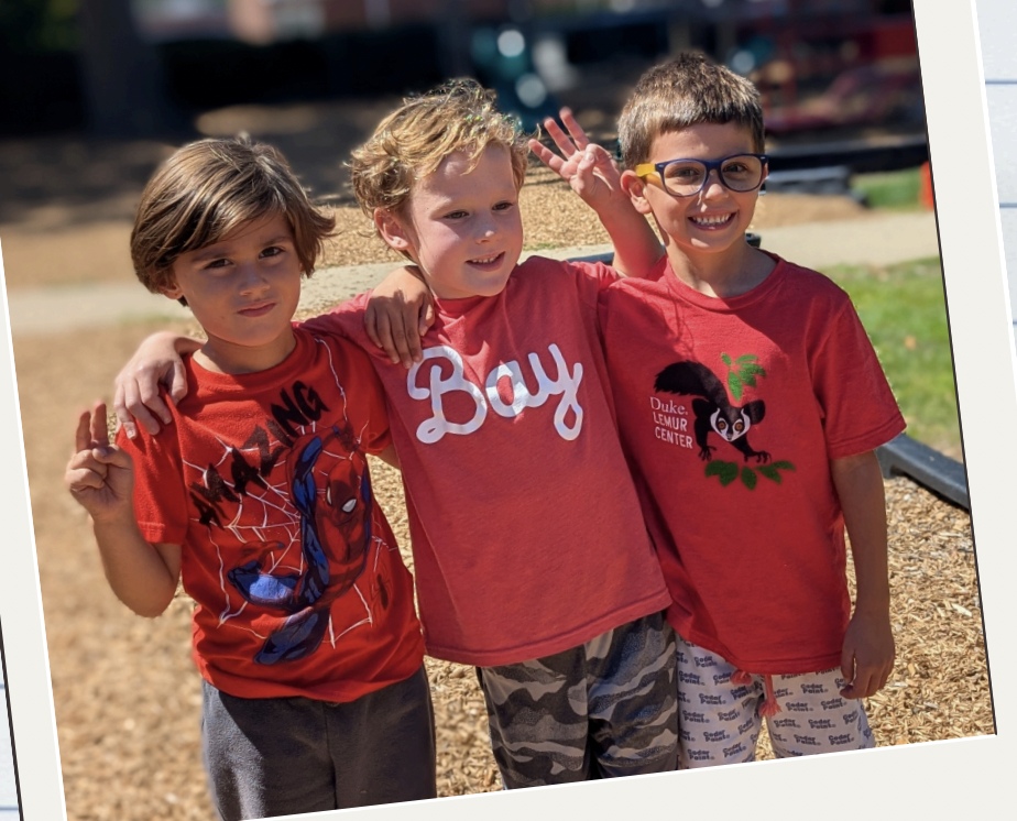 Mrs. Bragg's Kindergarten class on playground, sept 2025
