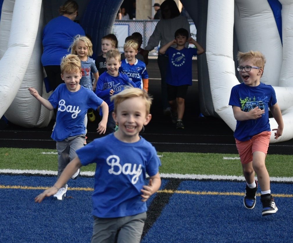 kindergarten students at the first football game sept 2025 photo
