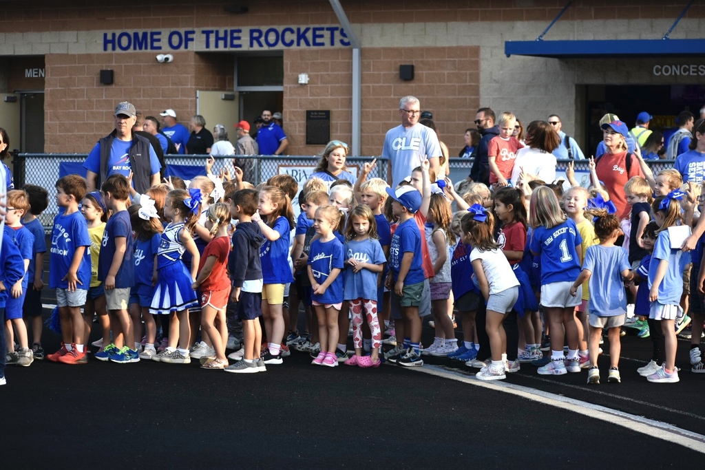 kindergarten students at the first football game sept 2025 photo