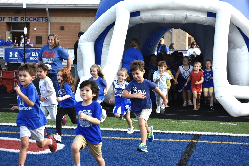kindergarten students at the first football game sept 2025 photo