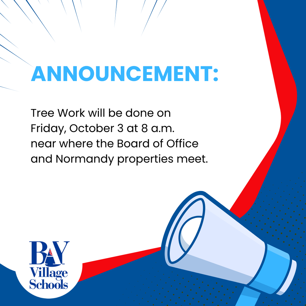 announcement about tree work on friday, october 3, 2025