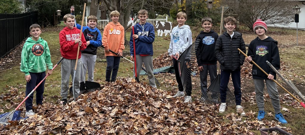 sixth grade boys at rake out photo