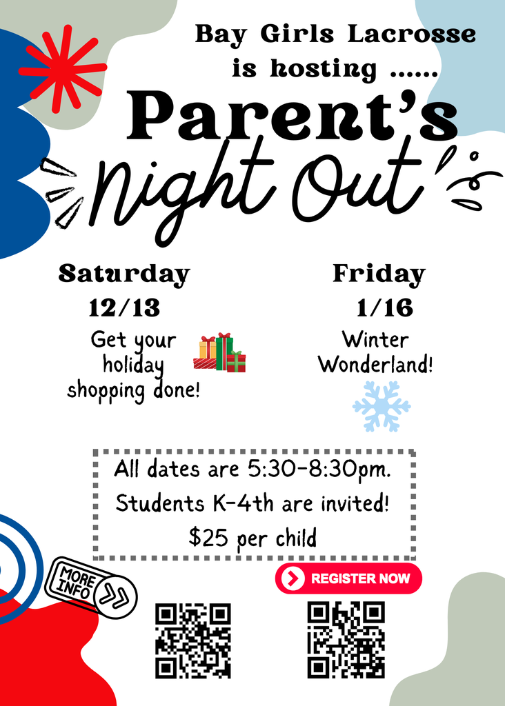 girls lacrosse parents night out flyer for dec. 13, 2025