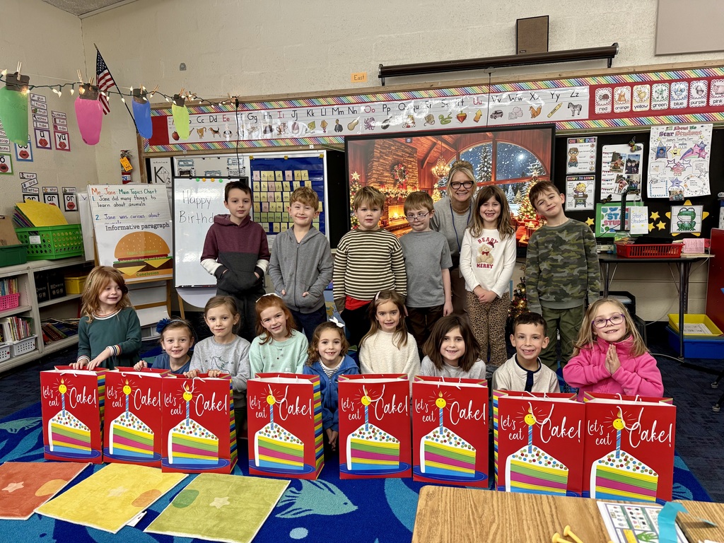 mrs. dunstan's first-grade class donated birthday bags to those less fortunate