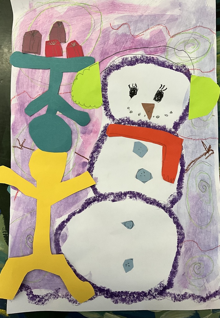 snowman using keith haring technique image