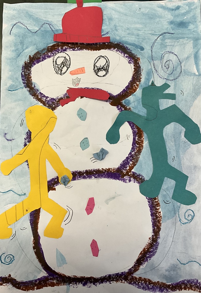 snowman using keith haring technique image