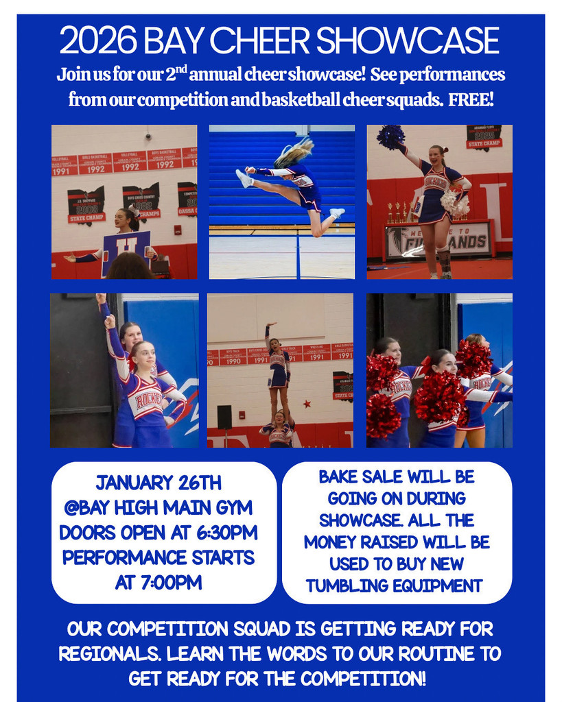 Cheer showcase flyer for jan. 26, 2026