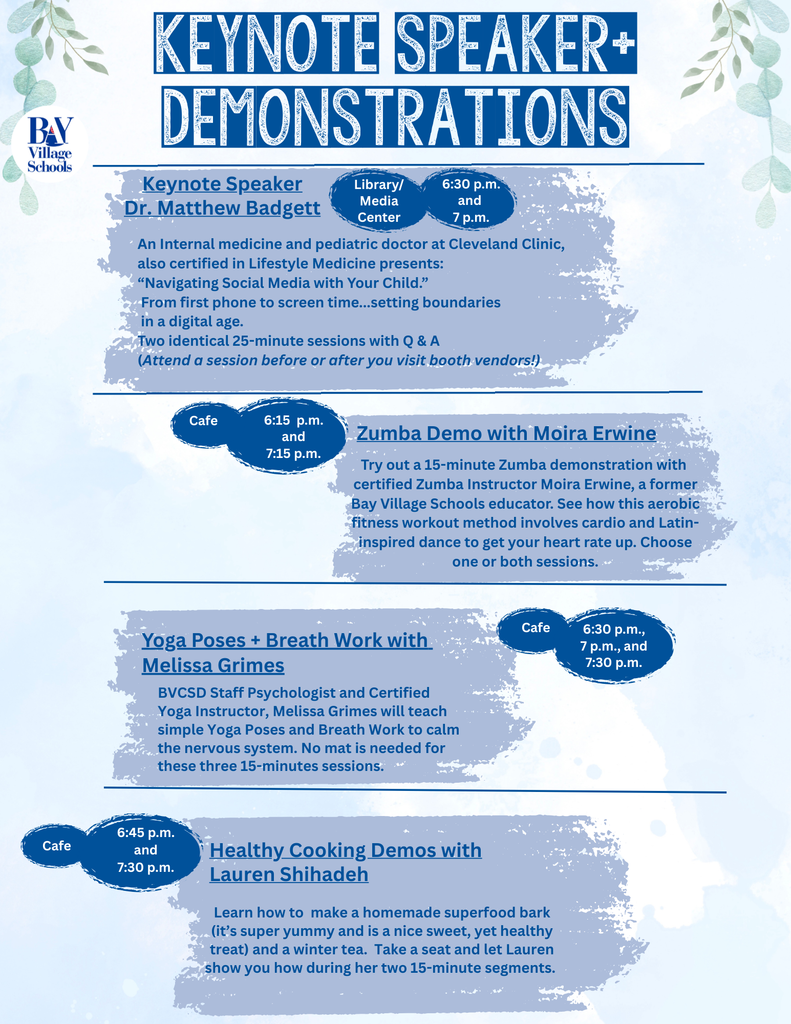 keynote speaker and mini demonstrations flyer for wellness expo